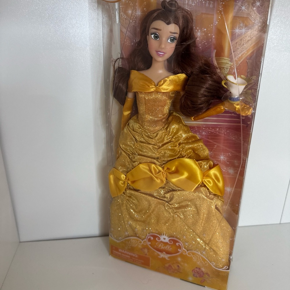 Disney Belle Doll in Glittering Gold Gown